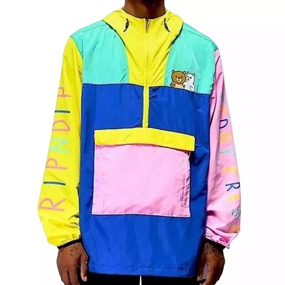 RipNDip Teddy Fresh Colorblock Pullover Windbreaker - Picture 1 of 11